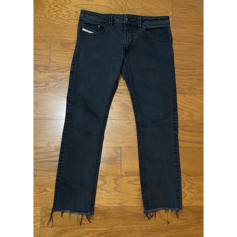 Diesel Jeans Mens 32x32 (34x28**) Black Thavar Slim Skinny Stretch Denim **capri